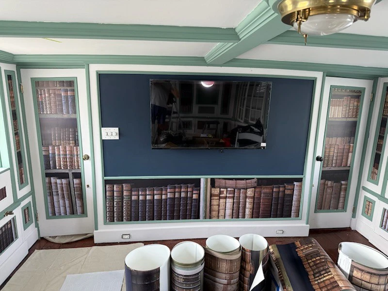 Residential wallpaper installation in Seattle living room